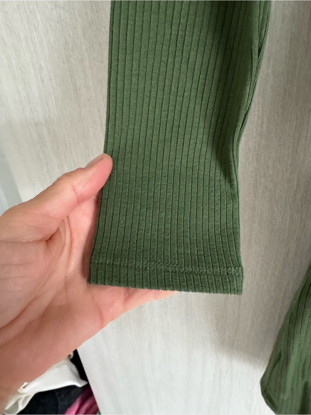 Reformation Olive Green Ribbed Long Sleeve Dress like NEW - Picture 5 of 5